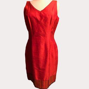 Vintage Raw Silk Blend Geometrie Dresses